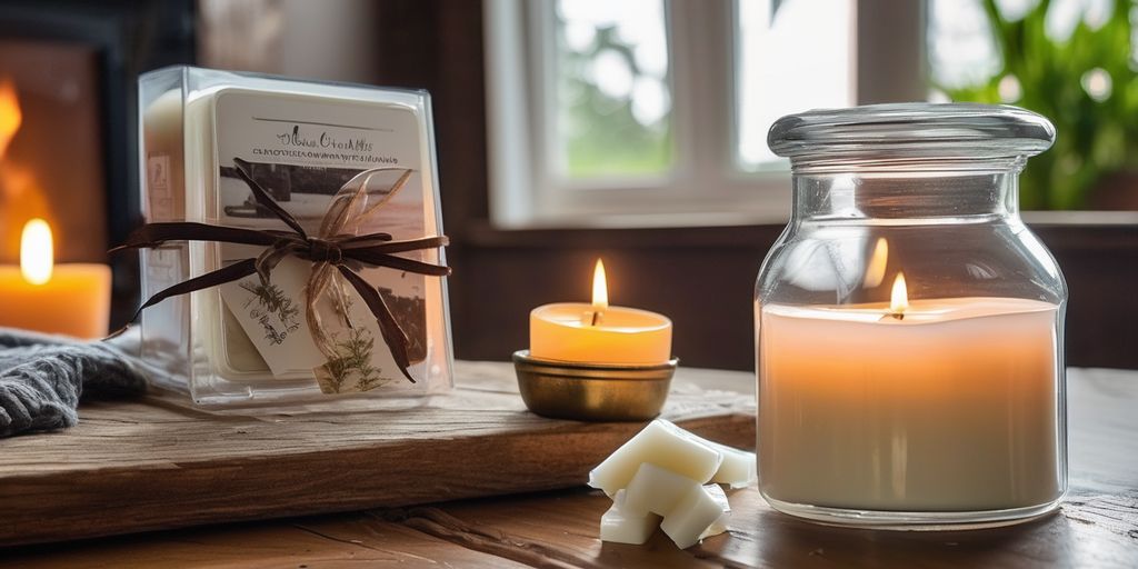 scented wax melts with a cozy home setting